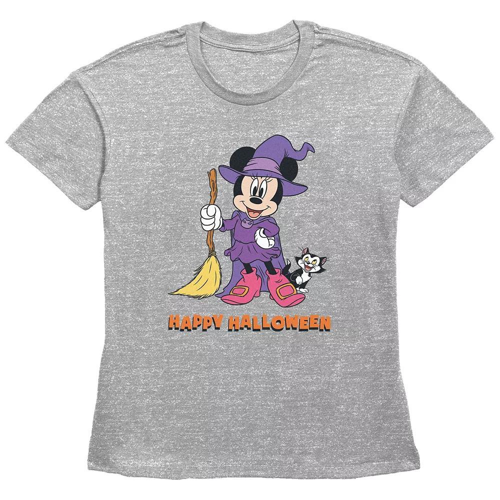 Disney's Minnie Mouse Juniors' Witch Costume Happy Halloween Graphic Tee, Women's, Size: Medium, Grey Gray Product Image