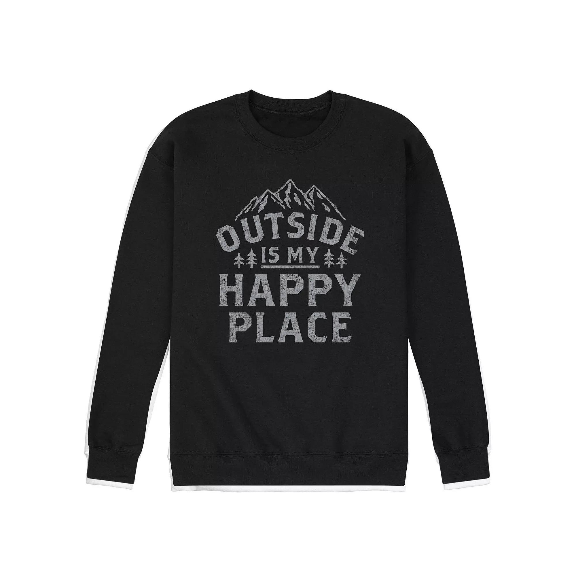 Mens Outside Is My Happy Place Fleece Sweatshirt Product Image