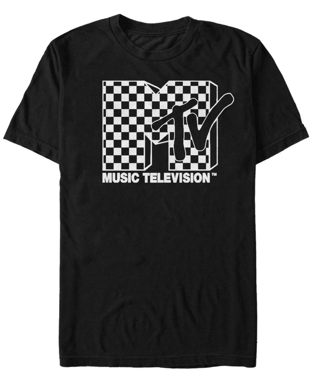 Men's MTV Checkered Logo Tee, Size: XXL, Black Product Image