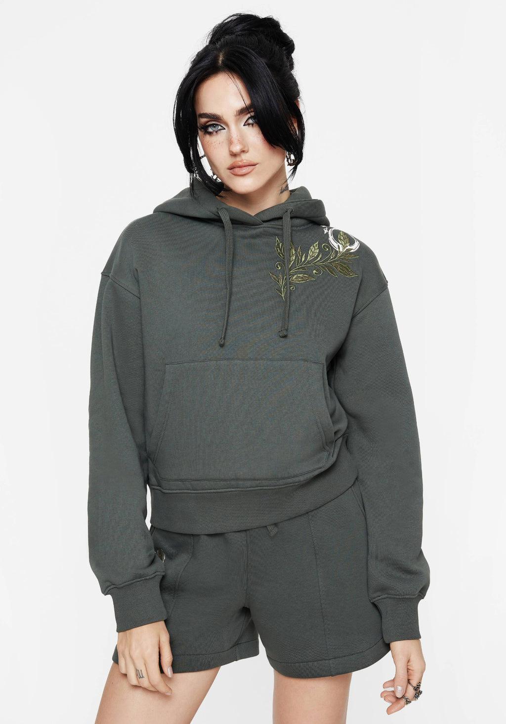 Nirah Cotton Cropped Crop Hoodie Product Image