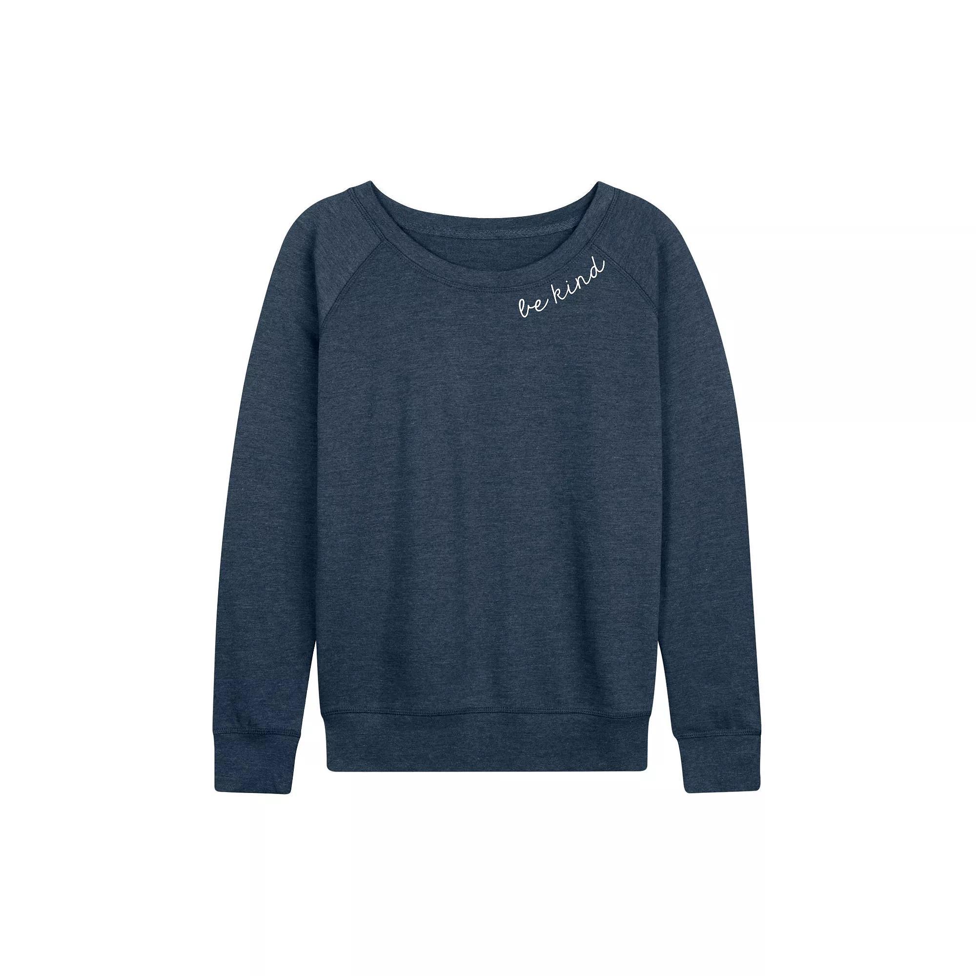 Women's Be Kind French Terry Long Sleeve Tee, Girl's, Size: XL, Grey Indigo Product Image
