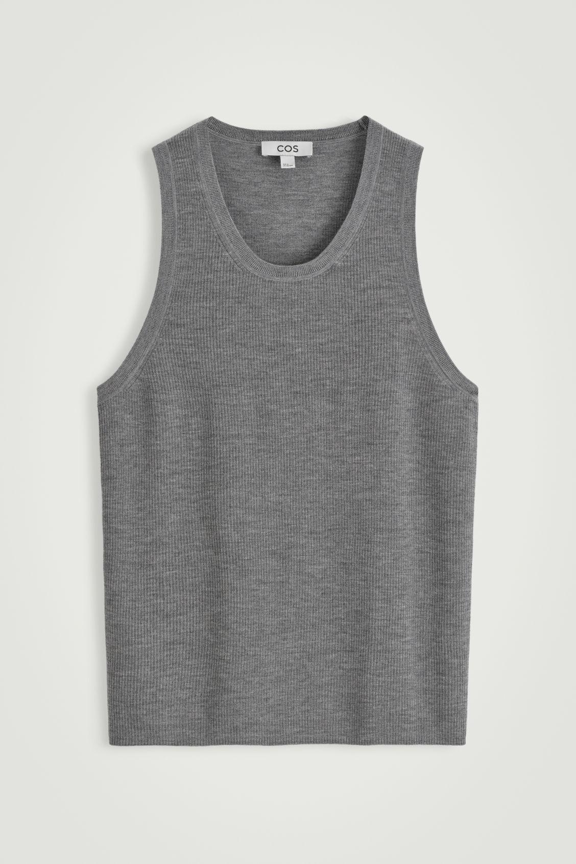 RIBBED MERINO WOOL KNITTED TANK TOP Product Image