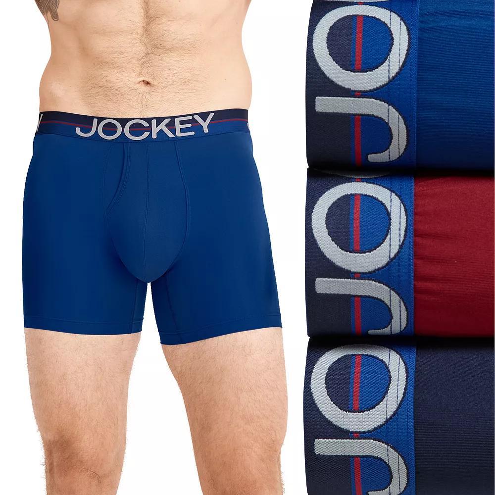 Men's Jockey® Infinite Cool 3-pack Microfiber Stretch 5" Boxer Briefs, Size: Medium, Red Apple Team Product Image