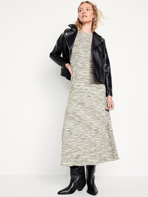 Fit & Flare Rib-Knit Maxi Dress Product Image