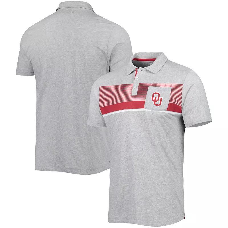 Mens Colosseum Heathered Gray Oklahoma Sooners Golfer Pocket Polo Product Image