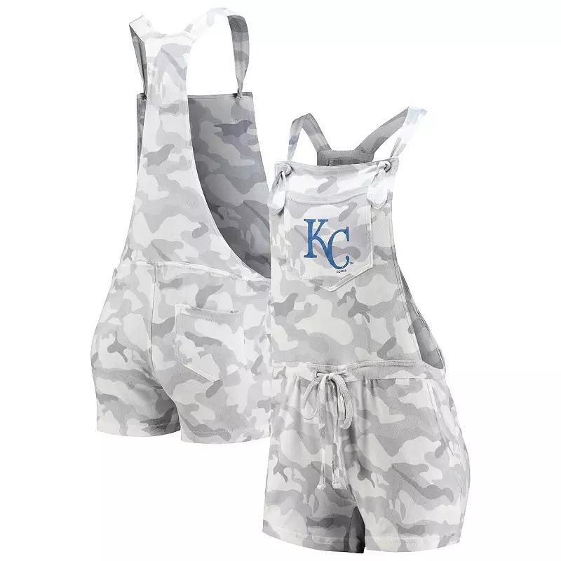 Women's Concepts Sport Gray Kansas City Royals Camo Overall Romper, Size: Small, Grey Product Image