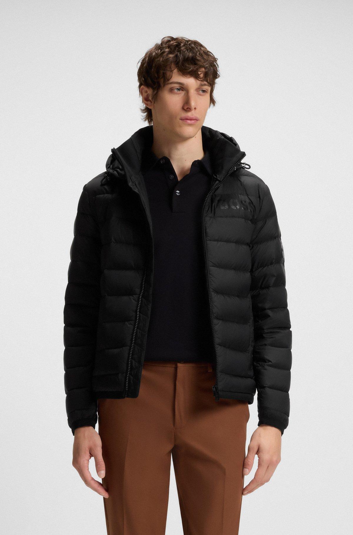 Water-repellent down jacket with tonal logo Product Image