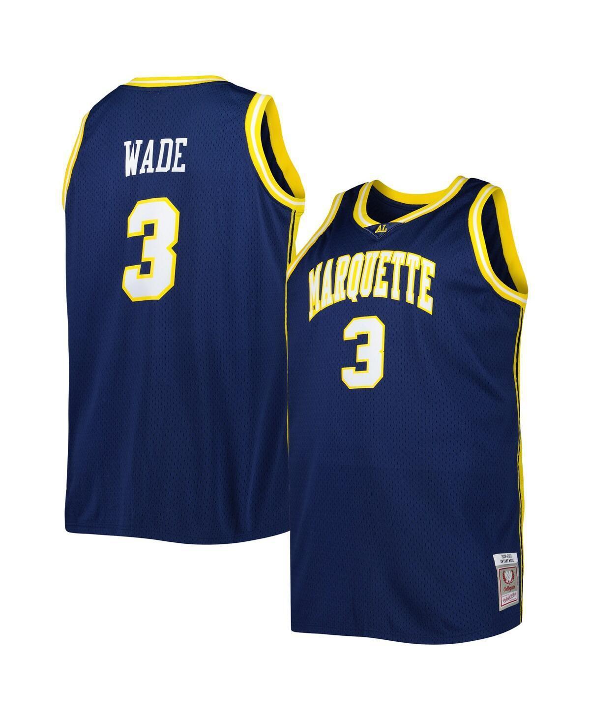 Mens 2002/03 Mitchell & Ness Dwyane Wade Navy Marquette Golden Eagles Big & Tall Swingman Jersey Mrq Blue Product Image