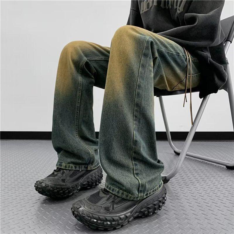 Mid Rise Washed Bootcut Jeans Product Image