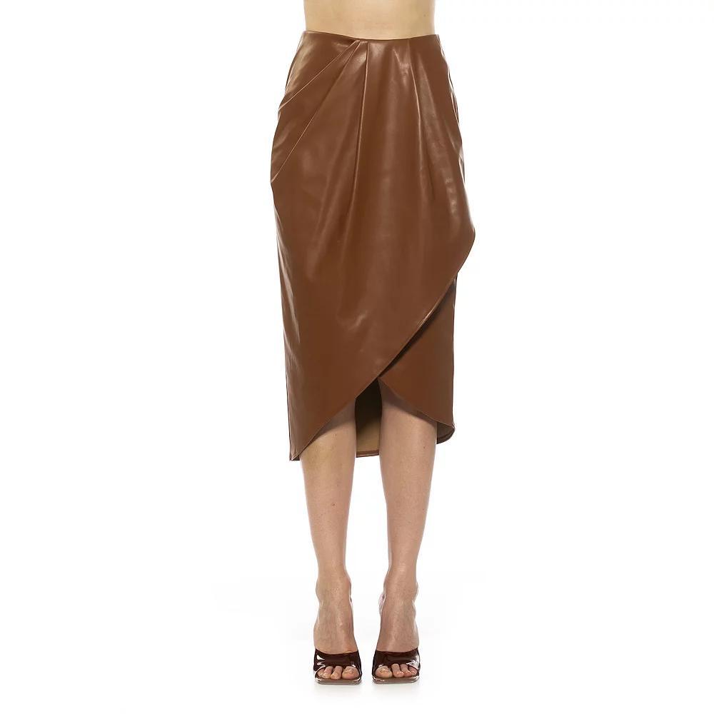 Women's ALEXIA ADMOR Kai Draped Midi Length Skirt, Size: 12, Black Product Image