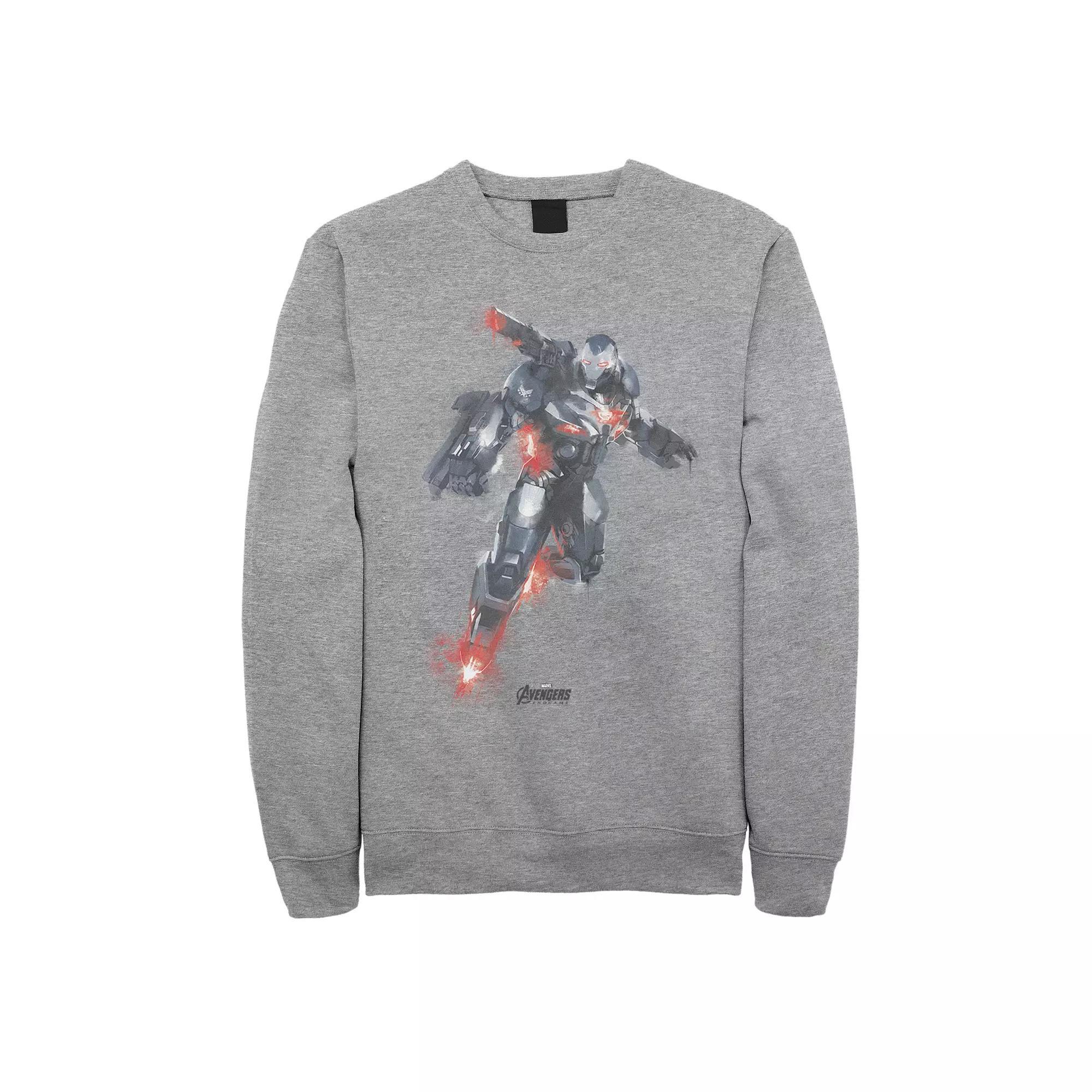 Mens Marvel Avengers War Machine Blast Off Painted Fleece Top Athletic Grey Product Image