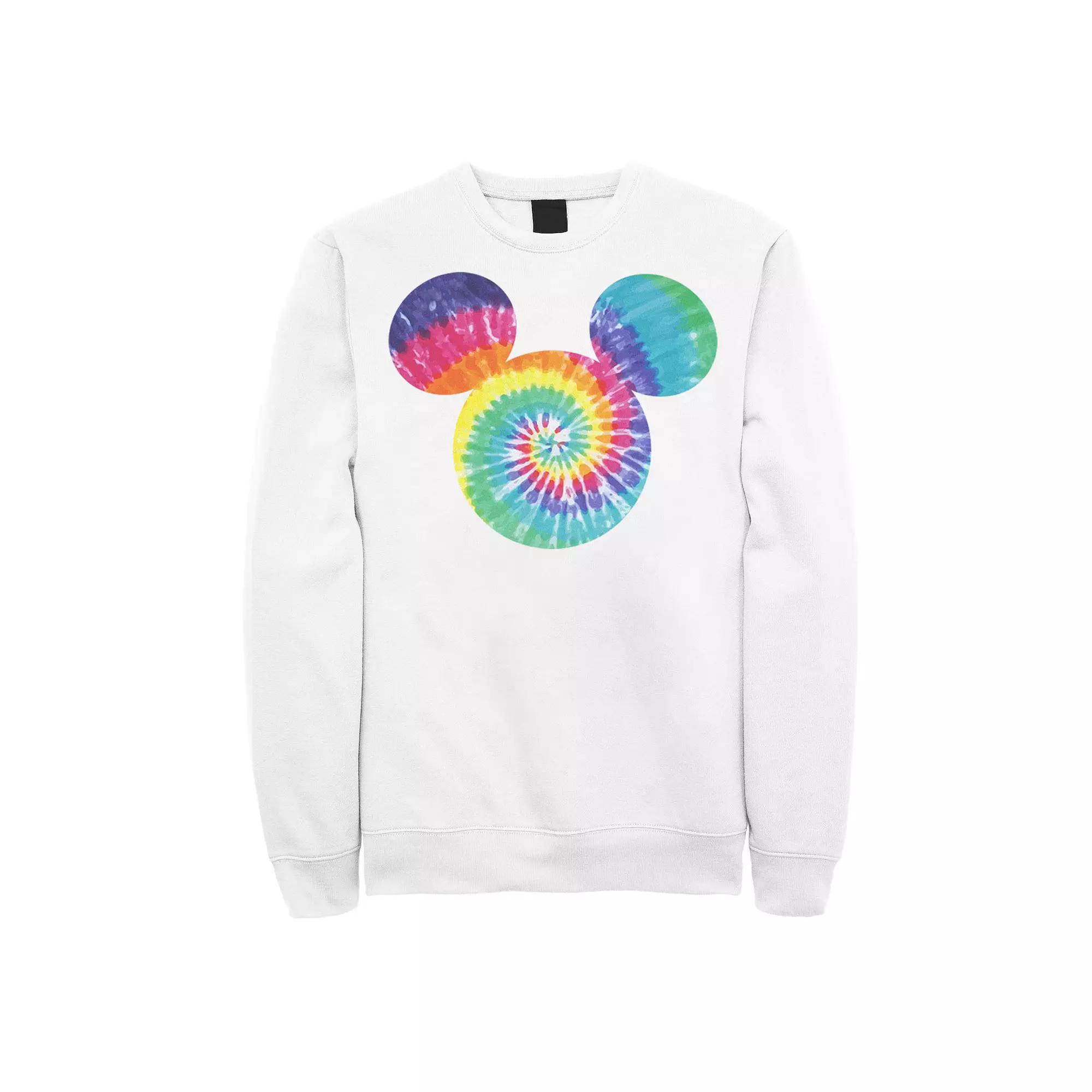 Disney's Mickey & Friends Mickey Mouse Men's Tie Dye Fill Sweatshirt, Size: XXL, White Product Image