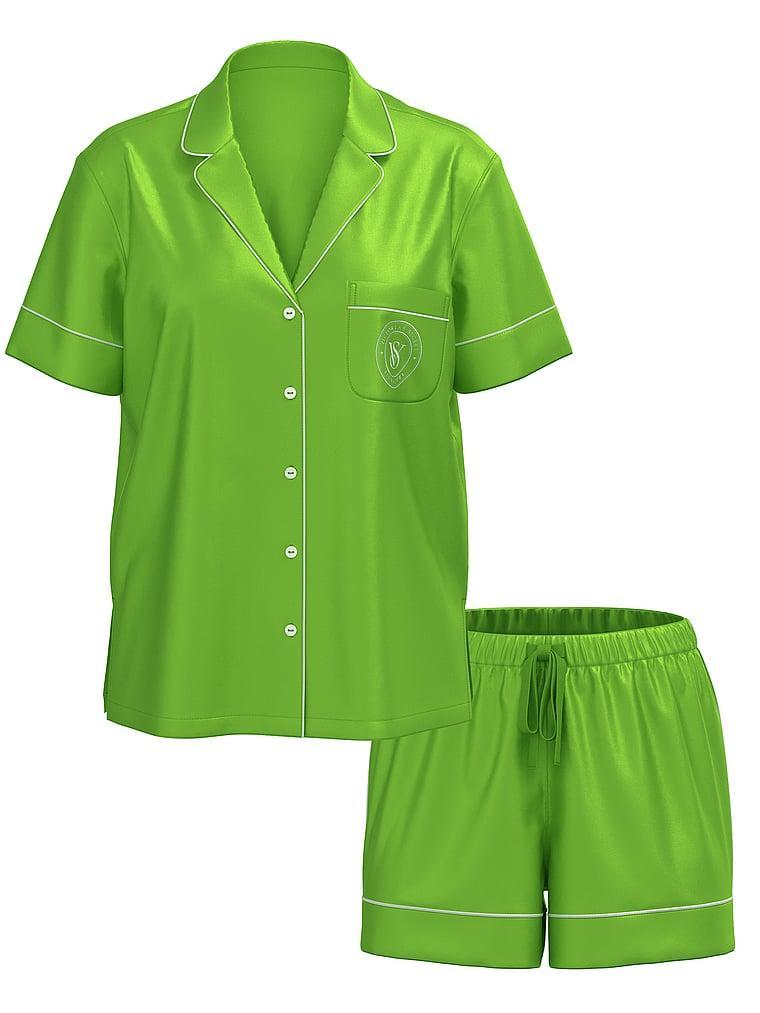 Glazed Satin Long Pajama Set Product Image