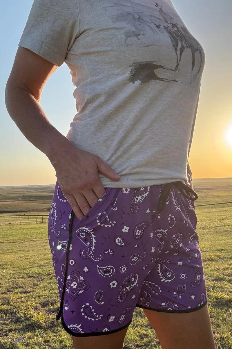 Sterling Kreek Bandana Babe Purple Shorts-Long Product Image
