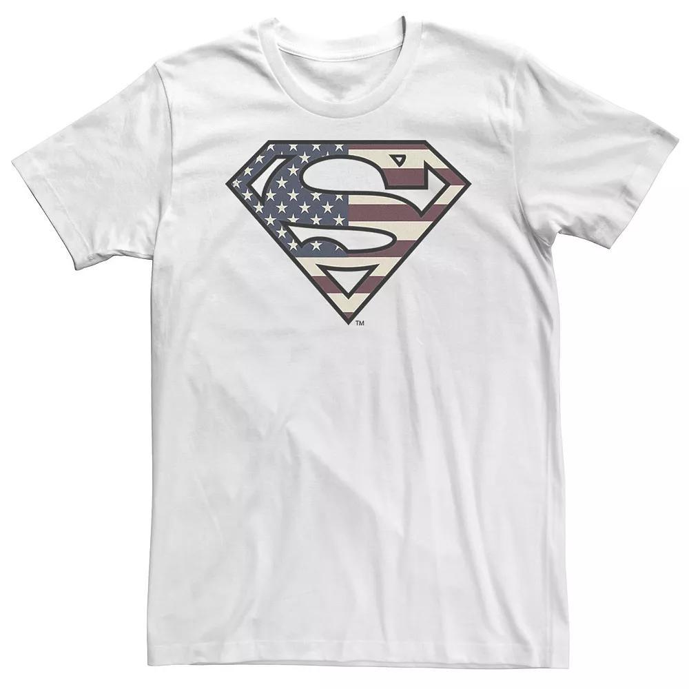 Big & Tall DC Comics Superman Vintage Flag Logo Tee, Men's, Size: 3XL, White Product Image