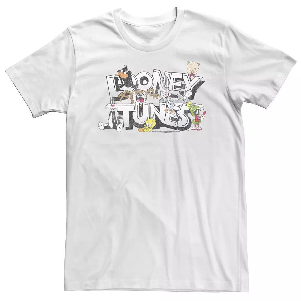 Big & Tall Looney Tunes Character Logo Tee, Men's, Size: 4XL Tall, White Product Image
