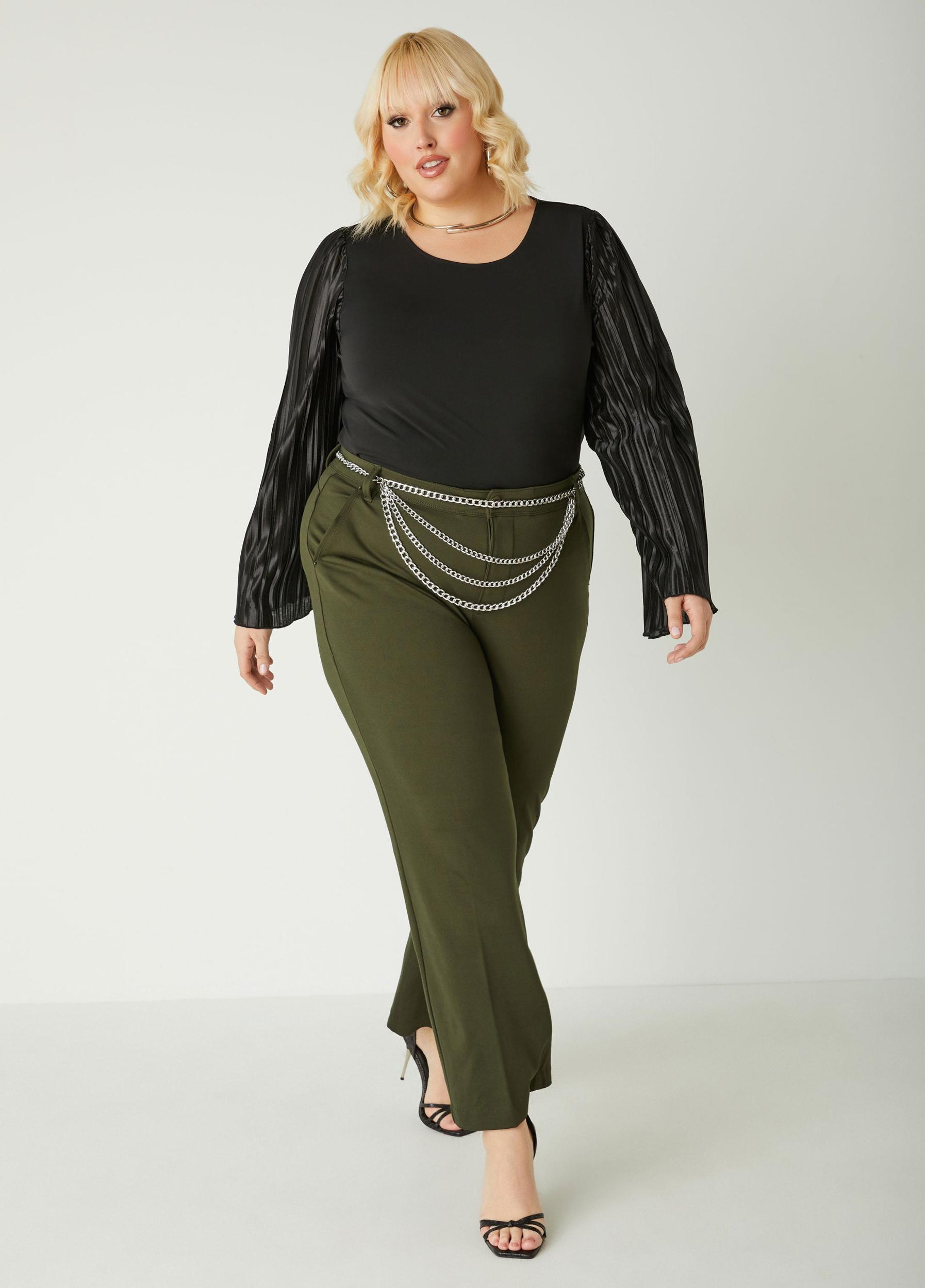 Pleated Satin Paneled Top Product Image