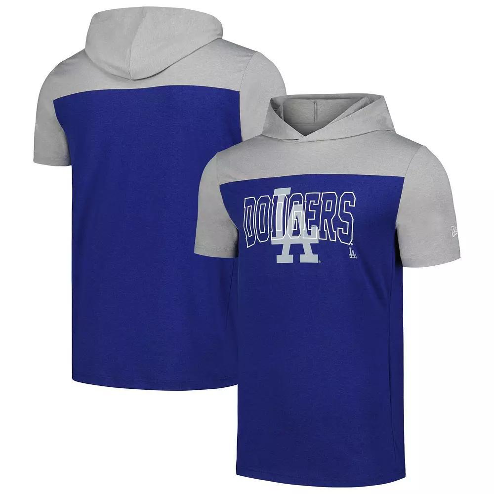 Men's New Era Royal Los Angeles Dodgers Active Brushed Hoodie T-Shirt, Size: Large, Blue Product Image
