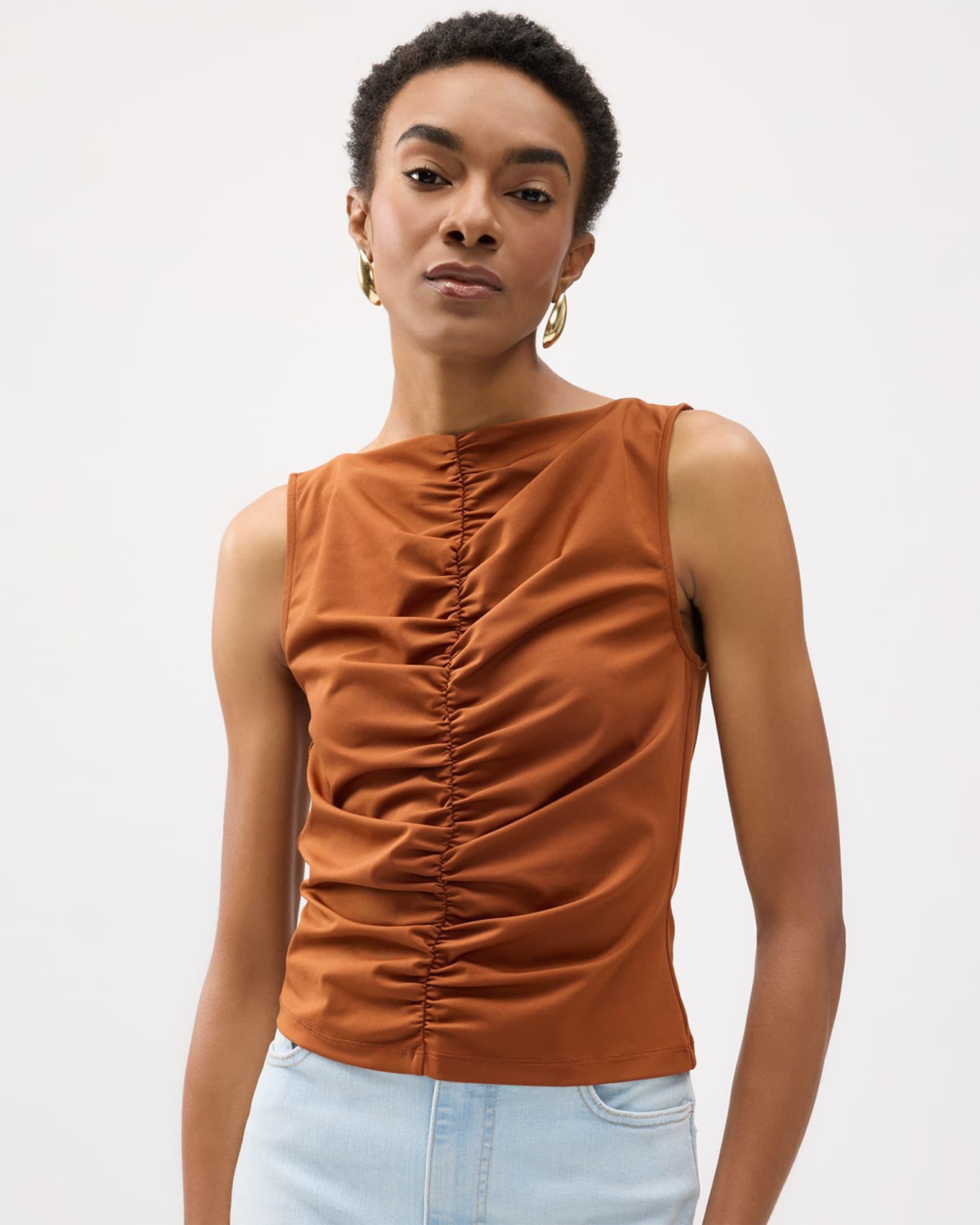 The Ruched Sleeveless Top Product Image