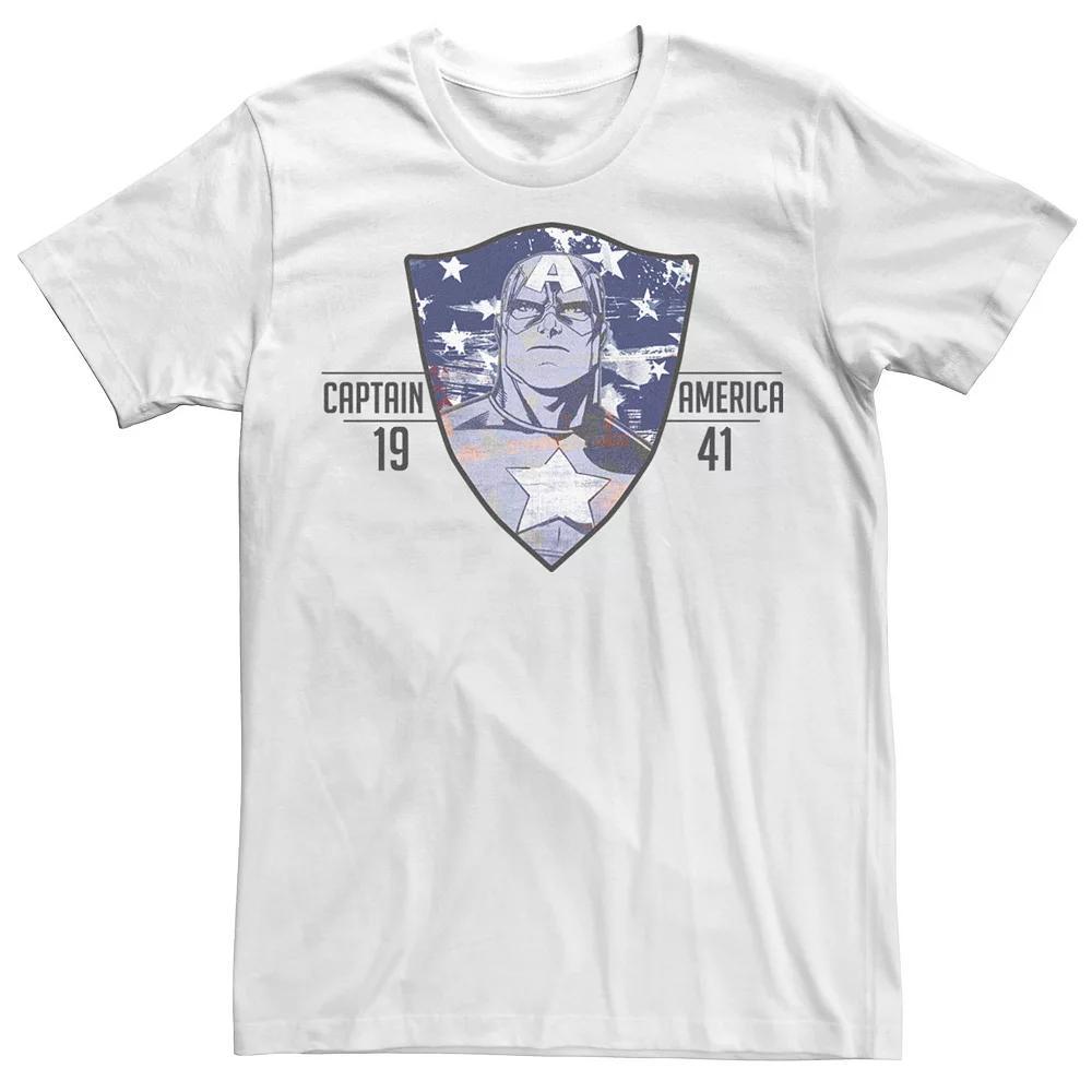 Men's Marvel Captain America Shield Banner 1941 Tee, Size: XL, White Product Image