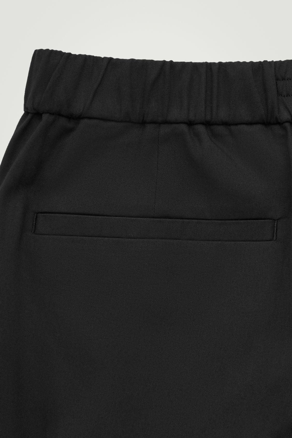 ELASTICATED TAPERED TWILL PANTS Product Image