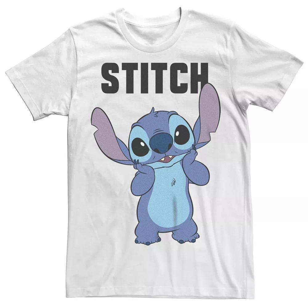 Disney's Lilo & Stitch Men's Cute Bashful Tee, Size: Small, White Product Image