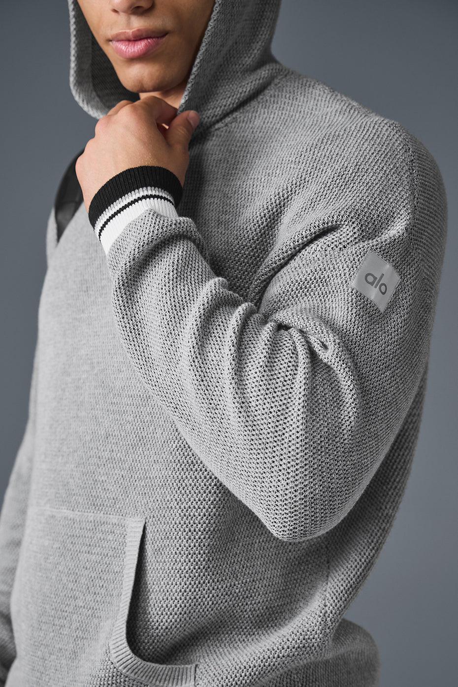Sports Club Sweater Knit Hoodie - Athletic Heather Grey Product Image