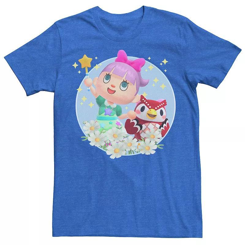 Men's Animal Crossing New Horizons Villager & Celeste Portrait Tee, Size: XXL, Royal Grey Product Image