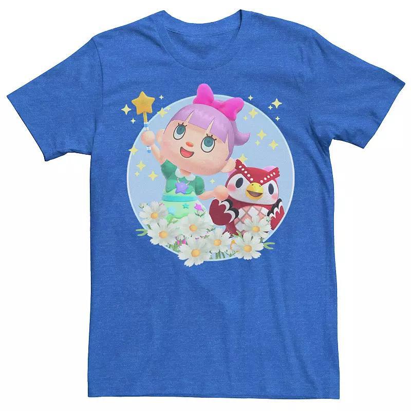Men's Animal Crossing New Horizons Villager & Celeste Portrait Tee, Size: XXL, Royal Grey Product Image
