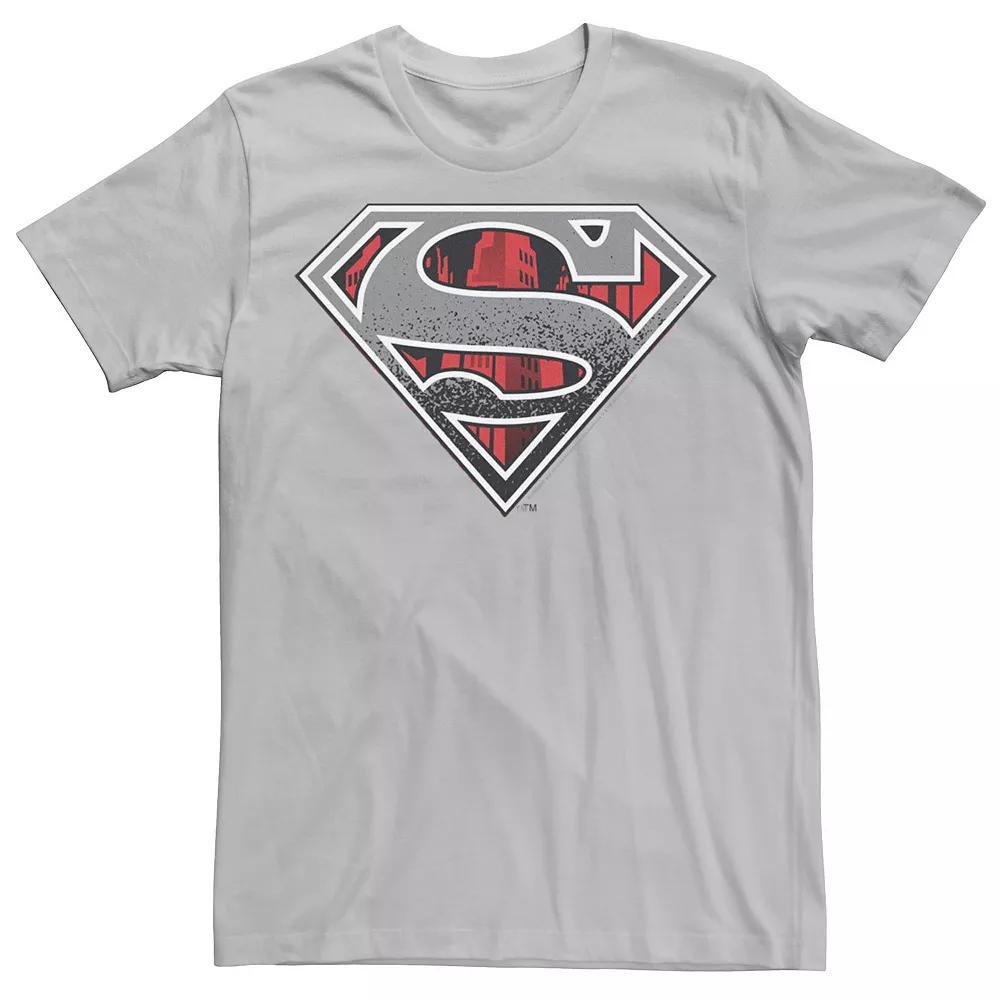 Men's DC Comics Superman Skyline Chest Logo Tee, Size: 3XL, Athletic Grey Product Image