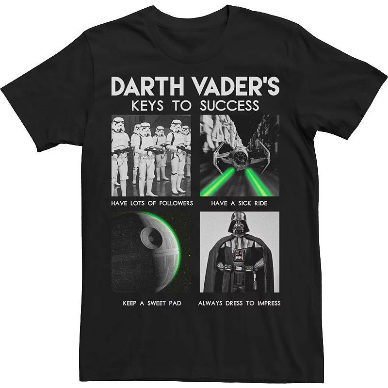 Big & Tall Star Wars Darth Vader's Keys To Success Tee, Men's, Size: Large Tall, Black Product Image