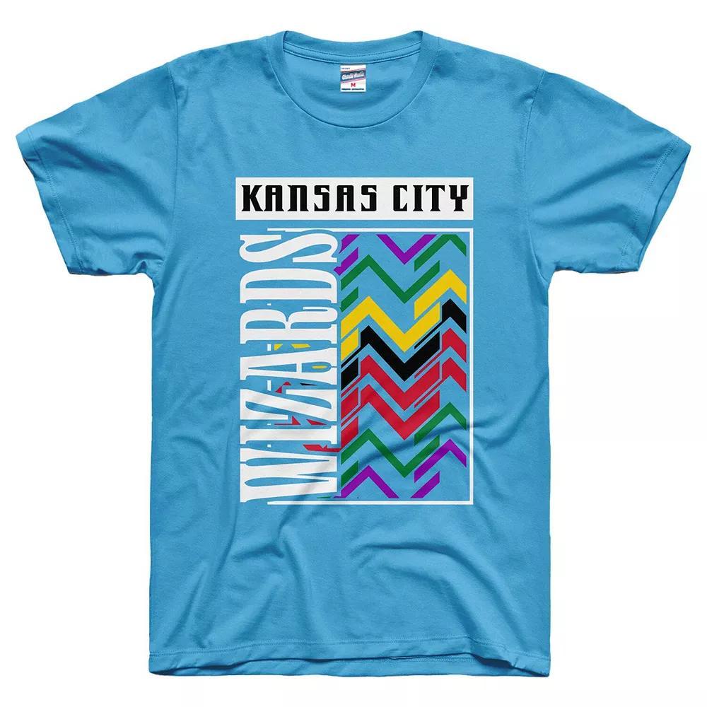 Men's Charlie Hustle Sky Blue Sporting Kansas City Retro Stacked Tri-Blend T-Shirt, Size: 2XL Product Image