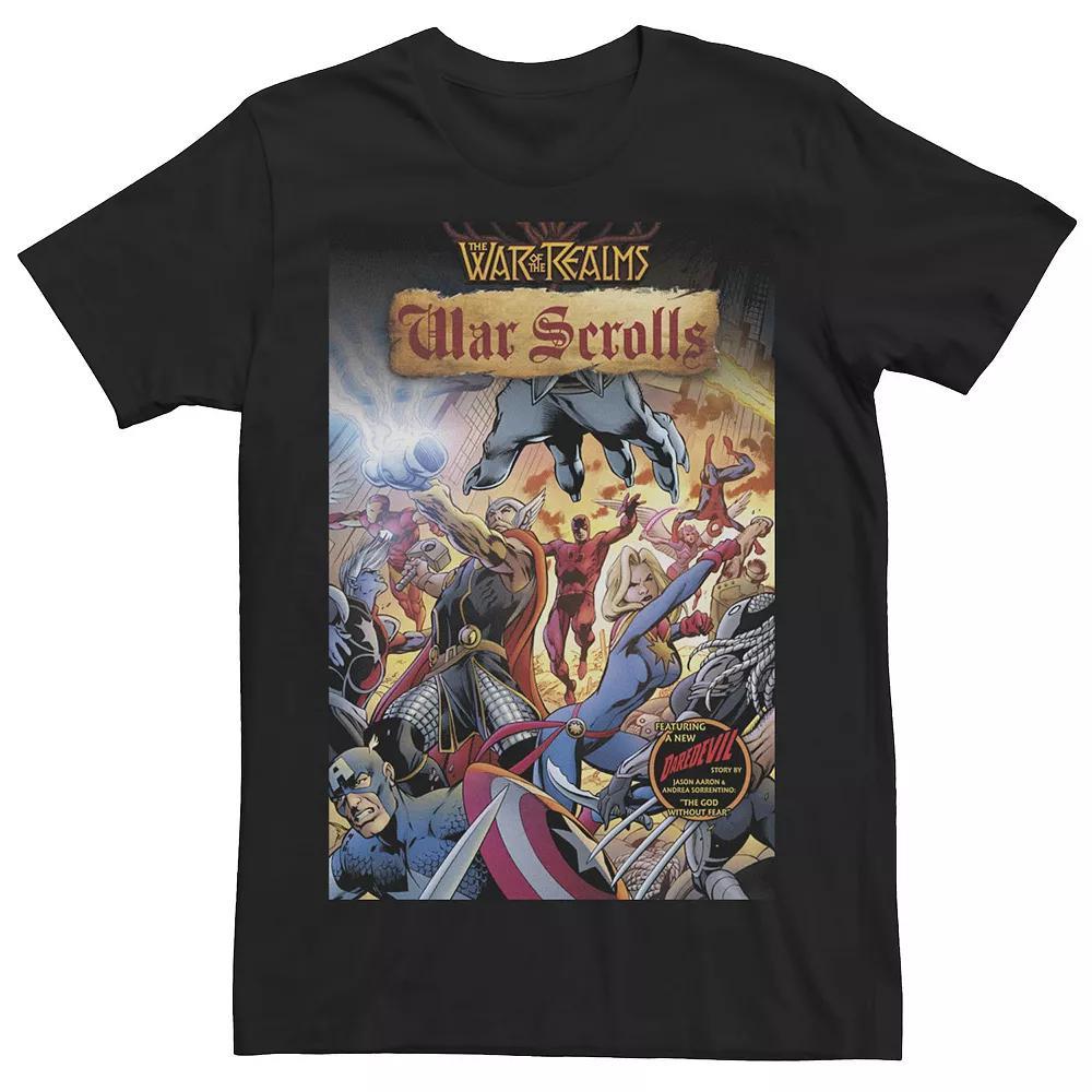 Men's Marvel War Scrolls Guardian Of Hell's Kitchen Comic Cover Tee, Size: 3XL, Black Product Image