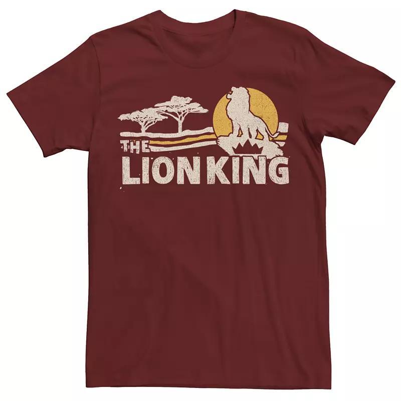 Disney's The Lion King Men's Savannah Sunrise Scene Short-Sleeve Tee, Size: Large, Red Product Image