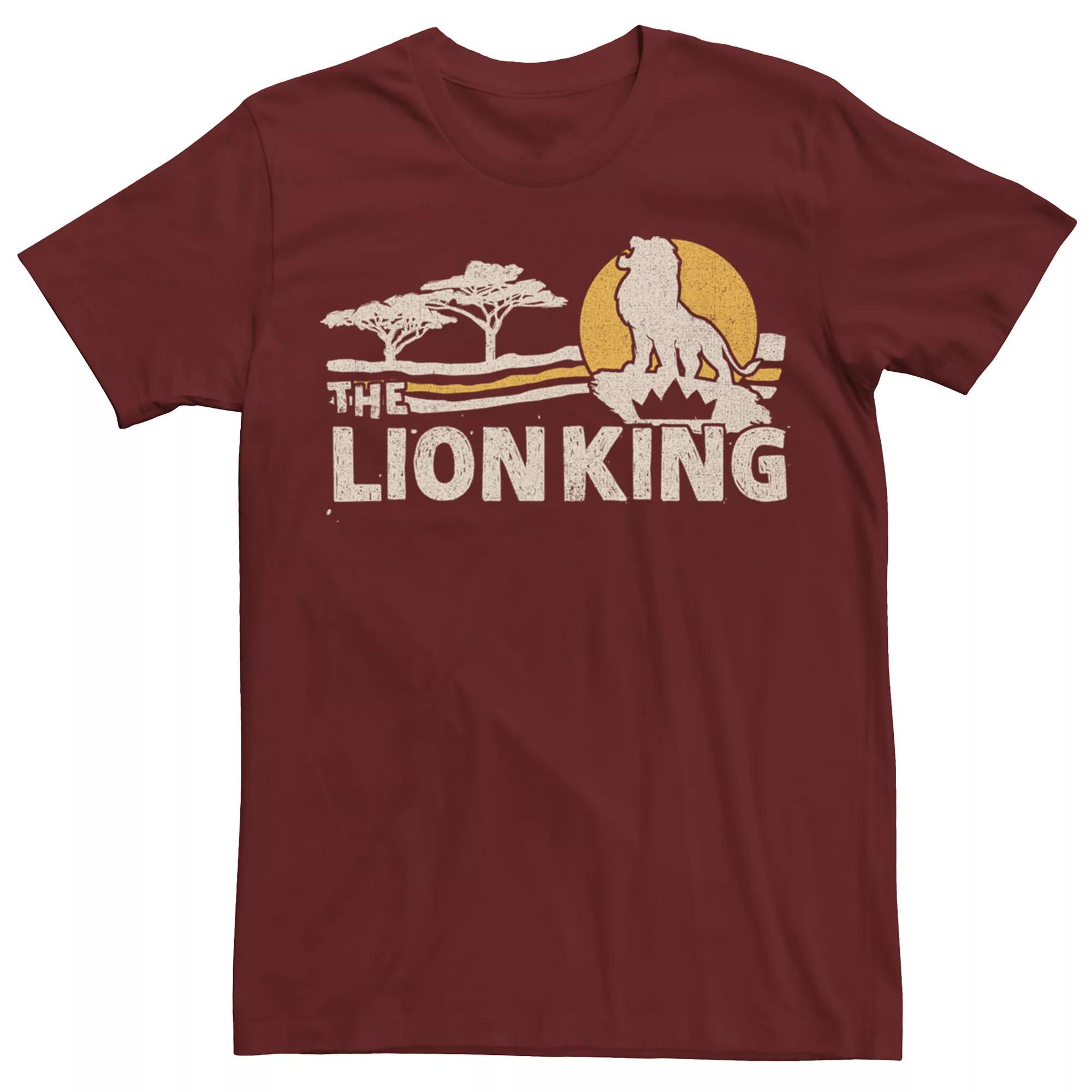 Disney's The Lion King Men's Savannah Sunrise Scene Short-Sleeve Tee, Size: Large, Red Product Image