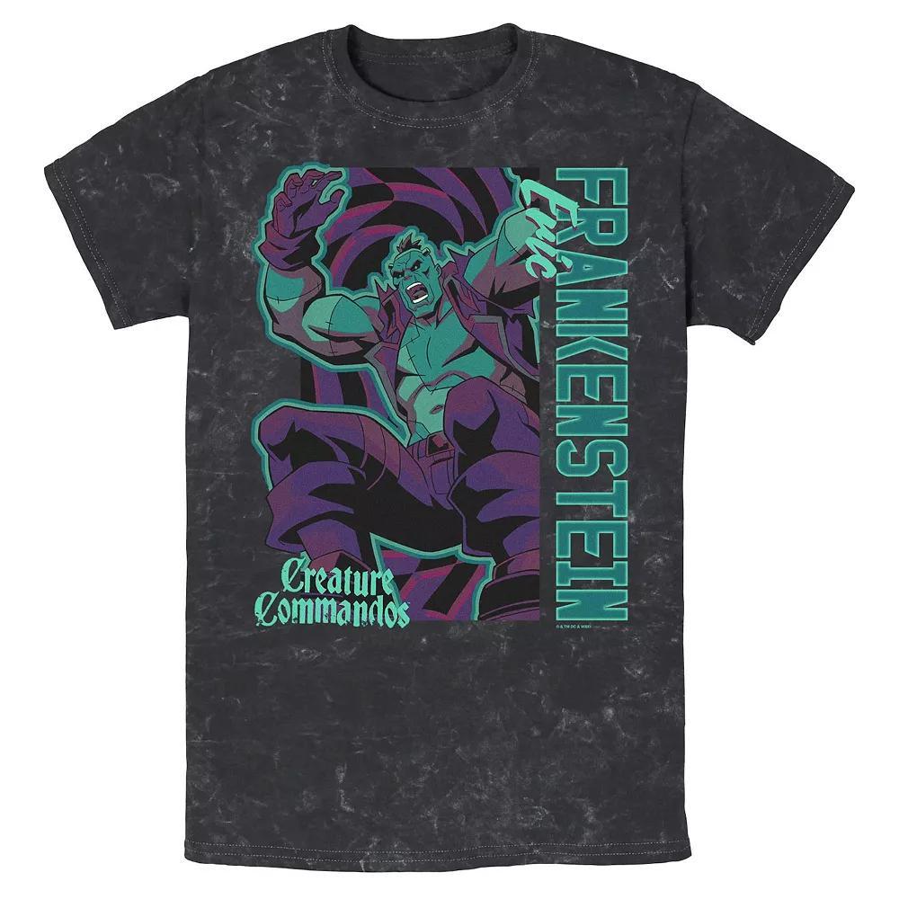 Men's Creature Commandos Presenting Eric Frankenstein Mineral Wash Graphic Tee, Size: XL, Black Product Image