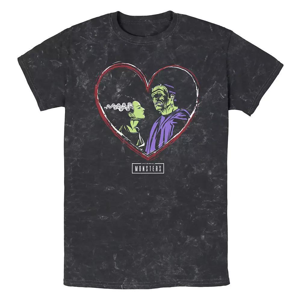 Men's Universal Monsters Heart Shaped Love Graphic Tee, Size: Small, Black Product Image