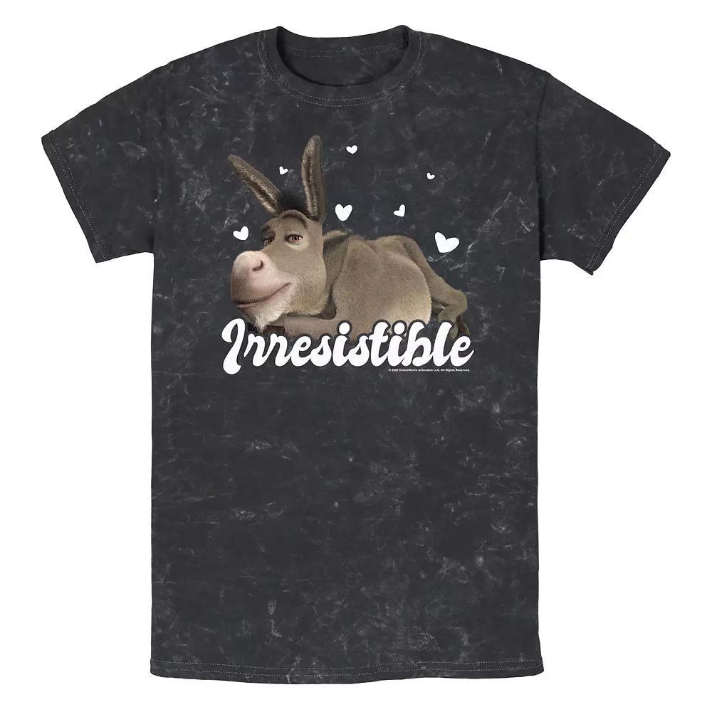 Men's Shrek Donkey Irresistible Hearts Graphic Tee, Size: Medium, Black Product Image