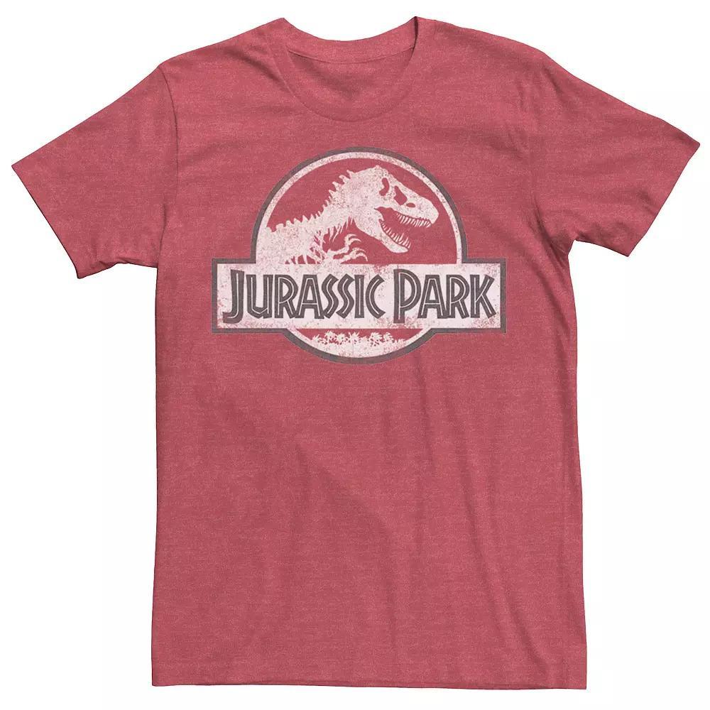 Mens Jurassic Park White Distressed Circle Logo Graphic Tee Product Image