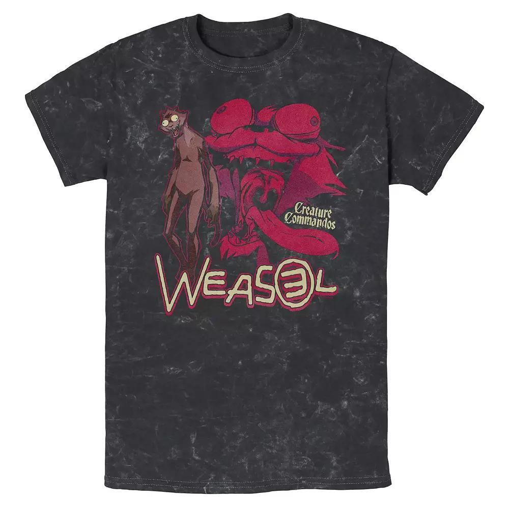 Men's Creature Commandos Crazy Weasel Mineral Wash Graphic Tee, Size: Large, Black Product Image