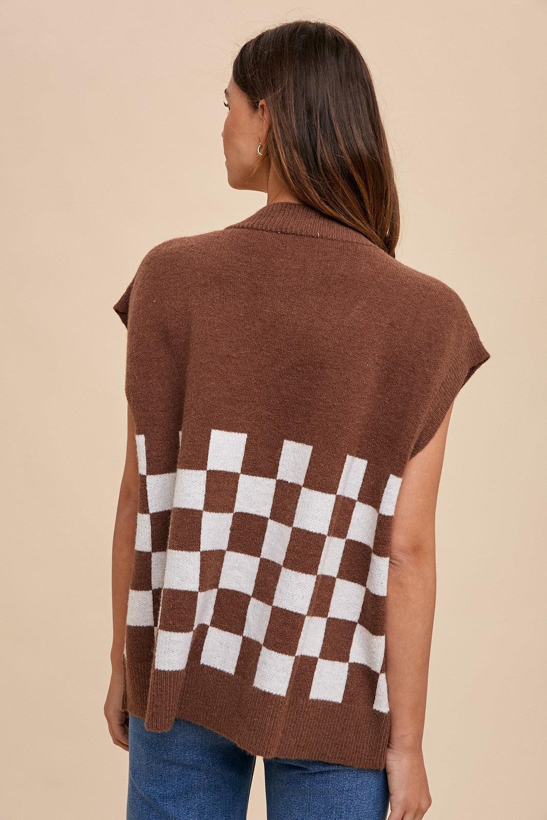 Checker Sweater Vest Product Image
