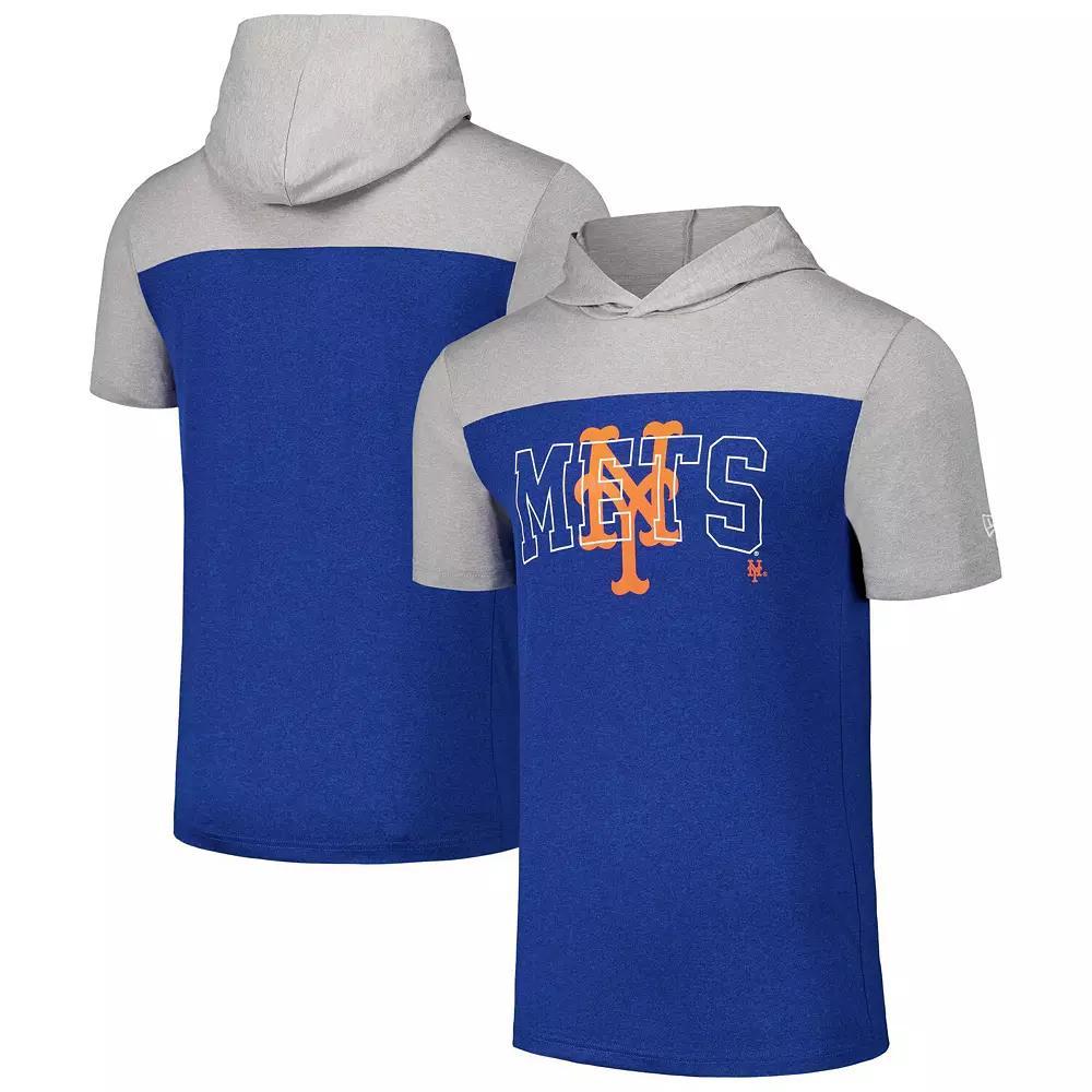 Men's New Era Royal New York Mets Active Brushed Hoodie T-Shirt, Size: Medium, Blue Product Image