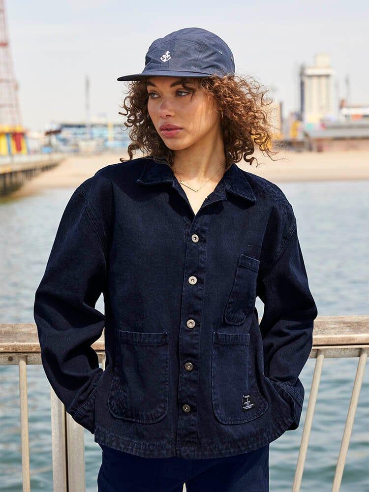 WOMEN'S CANVAS CHORE COAT - CLASSIC BUTTON-DOWN - DUSTY PURPLE / M Product Image