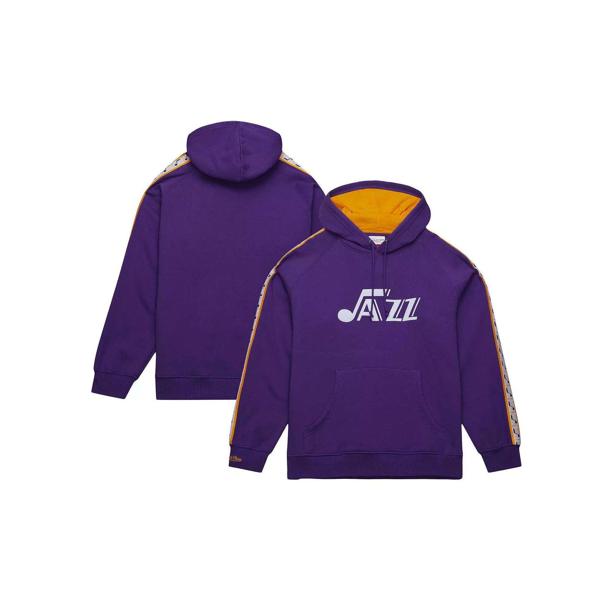 Men's Mitchell & Ness Purple Utah Jazz Hardwood Classics Nights Raglan Pullover Hoodie, Size: Small, Jaz Purple Product Image