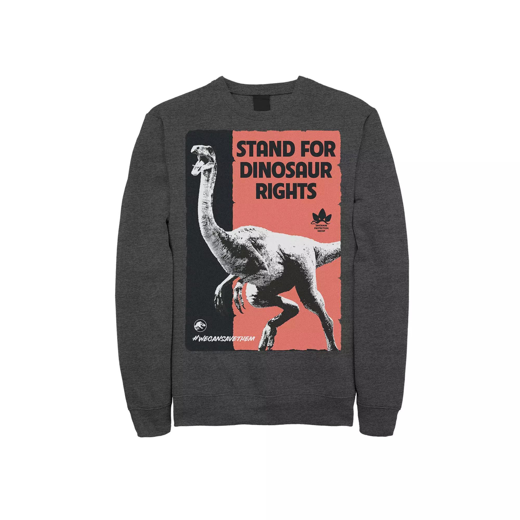 Men's Jurassic World Stand For Dinosaurs Poster Sweatshirt, Size: XXL, Blue Product Image