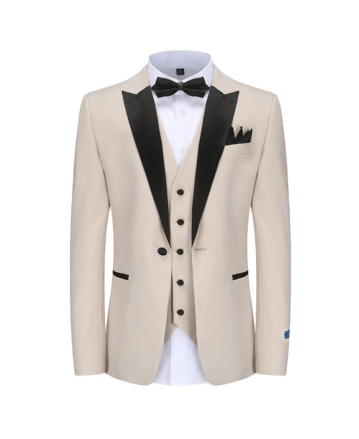 Gino Vitale Mens 3-Piece Slim Fit Tuxedo with Peak Lapel Product Image