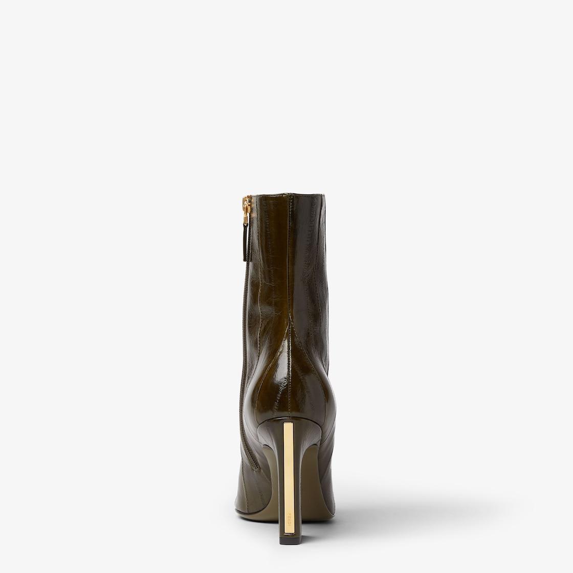 Fendi Arco Green hagfish leather ankle boots Product Image