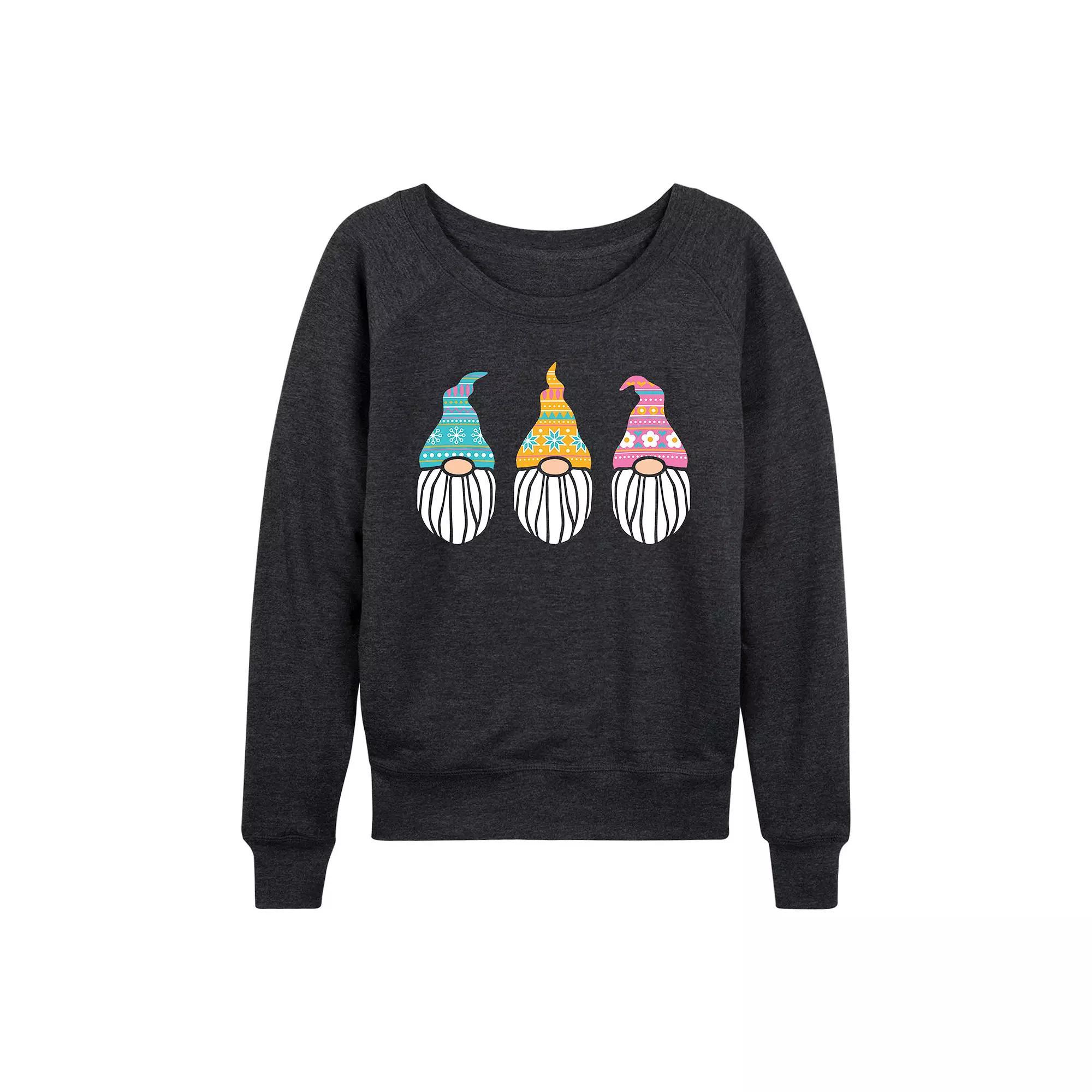 Womens Nordic Gnomes French Terry Long Sleeve Tee Heather Grey Product Image