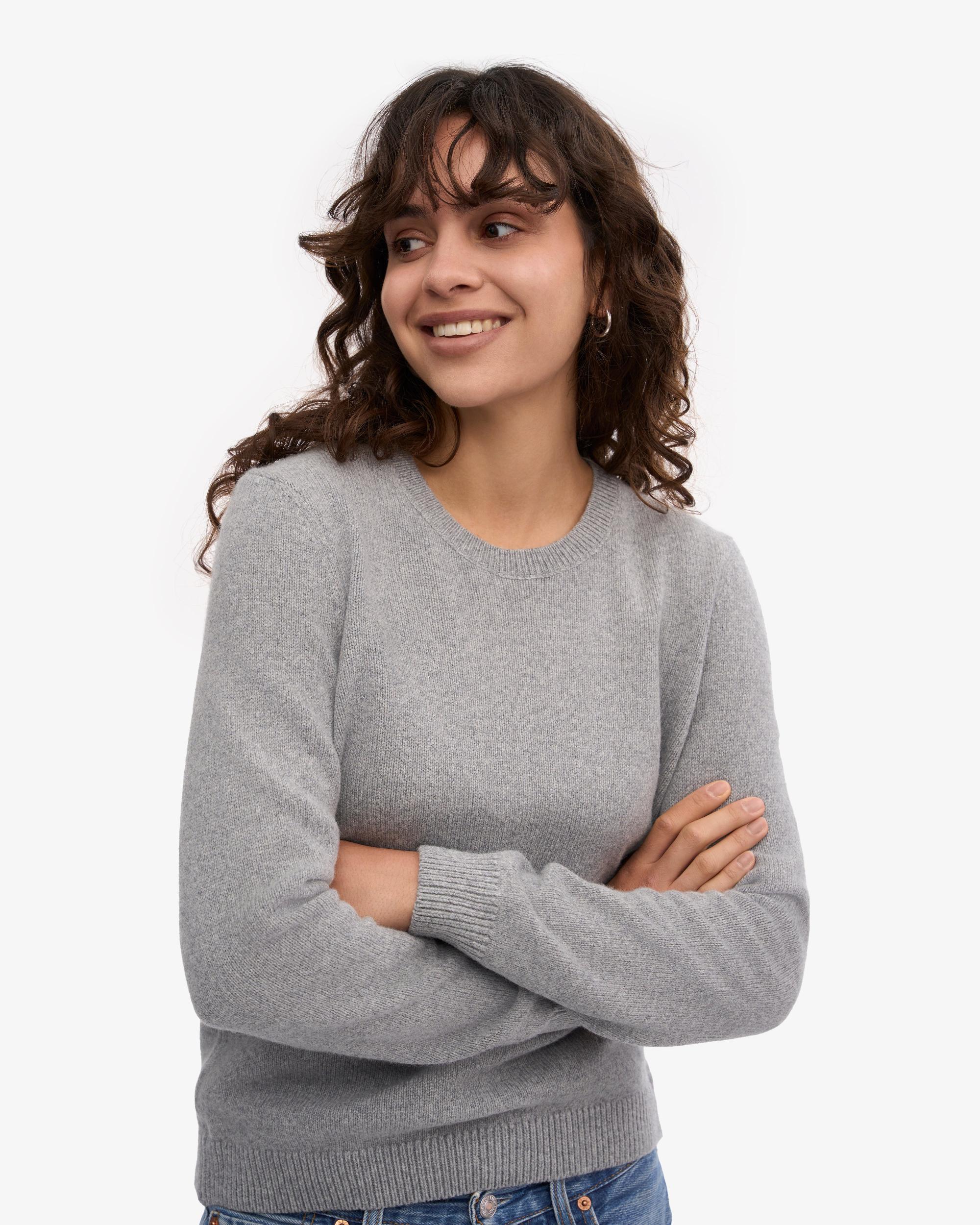 Women Classic Merino Wool Crew - Heather Grey Product Image
