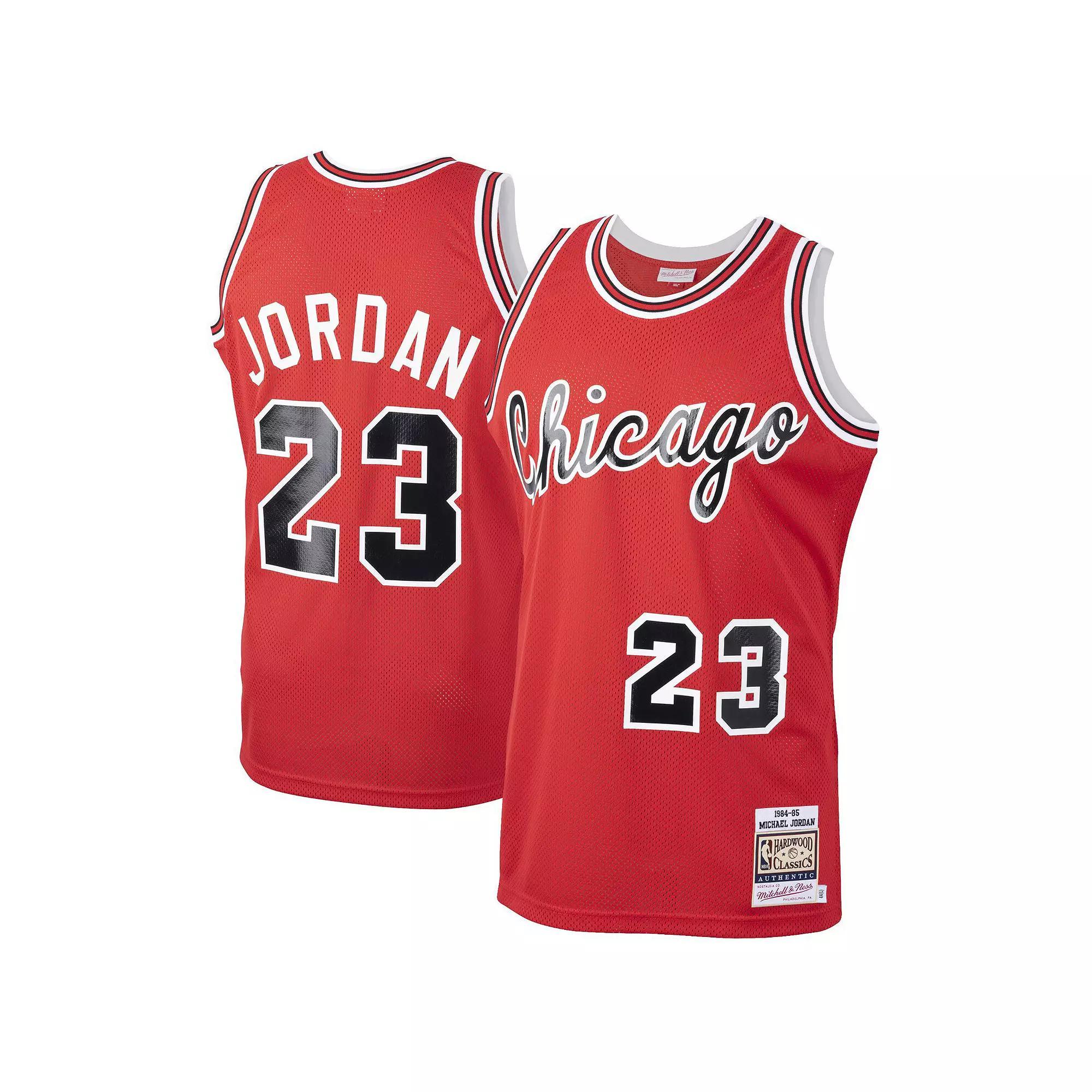Men's Mitchell & Ness Michael Jordan Red Chicago Bulls 1984-85 Hardwood Classics Rookie Authentic Jersey, Size: 5XL Product Image